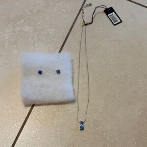 Blue Stone Necklace and Earring Set